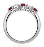 Ruby 0.75ct And Diamond Ring 0.40ct 18k White Gold Ft26