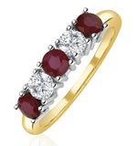 Ruby 0.75ct And Diamond Ring 0.40ct 18k Gold Ft26