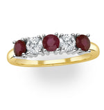 Ruby 0.75ct And Diamond Ring 0.40ct 18k Gold Ft26