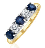 Sapphire 0.90ct And Diamond Ring 0.40ct 18k Gold Ft26