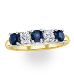 Sapphire 0.90ct And Diamond Ring 0.40ct 18k Gold Ft26