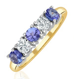 Tanzanite 0.75ct And Diamond Ring 0.40ct 18k Gold Ft26