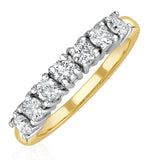 Chloe 18k Gold 7 Stone Diamond Eternity Ring 0.75ct Pk