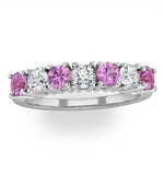 Pink Sapphire 1.15ct And Diamond Ring 0.50ct 18k White Gold Ft32