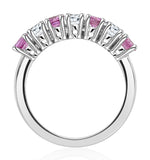 Pink Sapphire 1.15ct And Diamond Ring 0.50ct 18k White Gold Ft32
