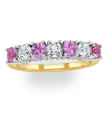 Pink Sapphire 1.15ct And Diamond Ring 0.50ct 18k Gold Ft32