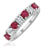 Ruby 1ct And Diamond Ring 0.50ct 18k White Gold Ft32