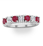 Ruby 1ct And Diamond Ring 0.50ct 18k White Gold Ft32