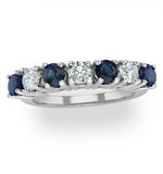 Sapphire 1ct And Diamond Ring 0.50ct 18k White Gold Ft32