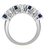 Sapphire 1ct And Diamond Ring 0.50ct 18k White Gold Ft32