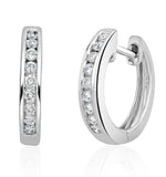 Diamond Hoop Earrings 0.20ct 9k White Gold