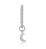 Single Stellato Diamond Hoop Moon Earring 0.11ct In 9k White Gold