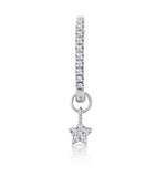 Single Stellato Diamond Hoop Star Earring 0.12ct In 9k White Gold