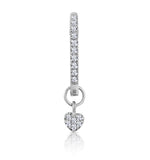 Single Stellato Diamond Hoop Heart Earring 0.11ct In 9k White Gold