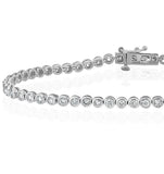 Diamond Tennis Bracelet Rubover Style 2.00ct 9k White Gold