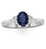 Sapphire 1.00ct And Diamond 18k White Gold Ring