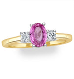 18k Gold Diamond Pink Sapphire Ring 0.20ct