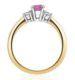 18k Gold Diamond Pink Sapphire Ring 0.20ct