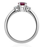 18k White Gold Diamond Ruby Ring 7 X 5mm Oval - N4334y