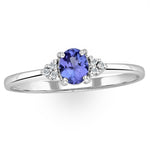 Tanzanite 0.35ct And Diamond 18k White Gold Ring