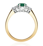 Emerald 0.75ct And Diamond 18k Gold Ring  N4300