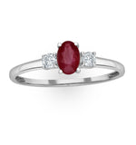 Ruby 6 X 4mm And Diamond 18k White Gold Ring  N4313y