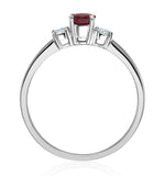 Ruby 6 X 4mm And Diamond 18k White Gold Ring  N4313y
