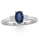 Sapphire Ring 1.00ct And Diamond 18k White Gold Ring