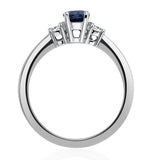 Sapphire Ring 1.00ct And Diamond 18k White Gold Ring