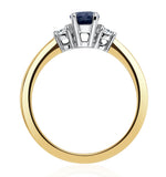 Sapphire 1.00ct And Diamond 18k Gold Ring
