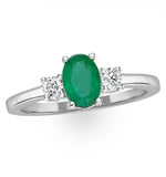 Emerald 0.75ct And Diamond 18k White Gold Ring  N4316y