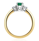 Emerald 0.75ct And Diamond 18k Gold Ring