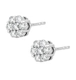 Lab Diamond Cluster Earrings 0.50ct H/si Quality Set In 9k White Gold