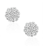 Lab Diamond Cluster Earrings 0.50ct H/si Quality Set In 9k White Gold