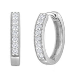 Lab Diamond Hoop Earrings 0.25ct H/si Pave Set In 9k White Gold