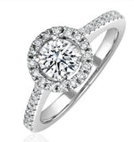 Ella Halo Diamond Engagement Ring 0.86ct G/vs1 Quality 18k White Gold