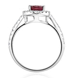 Pink Tourmaline 0.50ct And Diamond Halo 18k White Gold Ring Ut42