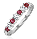 Ruby 0.30ct And Diamond 9k White Gold Ring