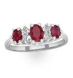 Ruby 0.85ct And Diamond 9k White Gold Ring