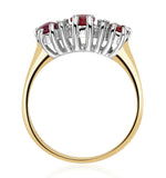 Ruby 0.85ct And Diamond 9k Gold Ring