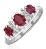 Ruby 0.85ct And Diamond 9k White Gold Ring