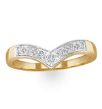 Diamond 0.11ct 9k Yellow Gold Wishbone Ring