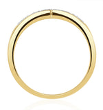 Diamond 0.11ct 9k Yellow Gold Wishbone Ring