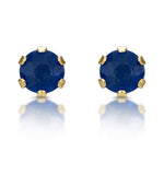 Sapphire 3mm 9k Yellow Gold Stud Earrings