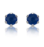 Sapphire 3mm 9k White Gold Stud Earrings