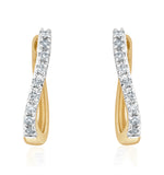 Hoop Earrings 0.11ct Diamond 9k Gold