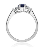 Sapphire 1.00ct And Diamond 18k White Gold Ring