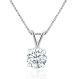 Lab Diamond Solitaire Pendant Necklace 0.50ct H/si In 9k White Gold