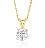 Lab Diamond Solitaire Pendant Necklace 0.50ct H/si In 9k Gold