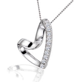Lab Diamond Heart Necklace Pendant 0.10ct H/si Set In 925 Silver